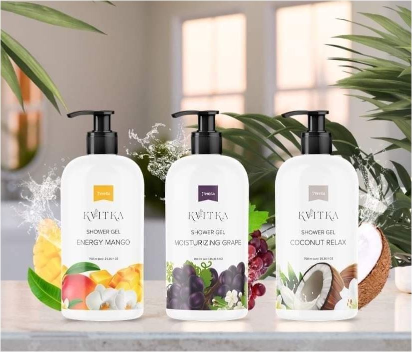 🥥🥭🍇 JERELIA (J'ERELIA)- Kvitka "ENERGY MANGO" tusfürdő, Zuhanyzselé "HIDRATÁLÓ SZŐLŐ" tusfürdő, "COCONUT RELAX" zuhanyzselé 🛒